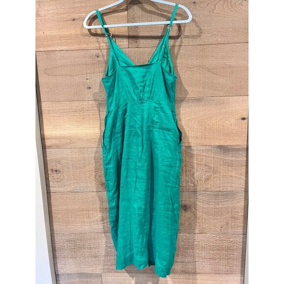 Reiss Kay Sleeveless with Pockets green Linen Dress Size 4 - Picture 7 of 11